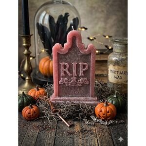 Illuminations 12" Color Changing Tombstone RIP Halloween Candle Goth Never Used